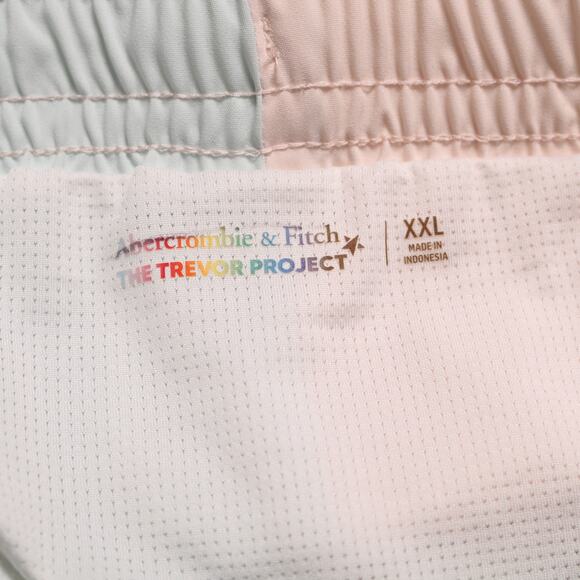 Abercrombie Pride Pastel Colorblock 5" Swim Trunks The Trevor Project Size XXL - Picture 9 of 10